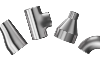 Stainless steel pipe fittings by Sun Mark Stainless for reliable industrial connections in plumbing, oil, and gas systems.